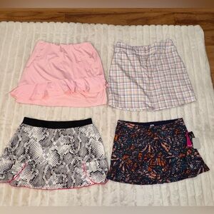 Tail/Eleven LOT of 4 Athletic Tennis Pickleball Assorted Skorts, sz M/L